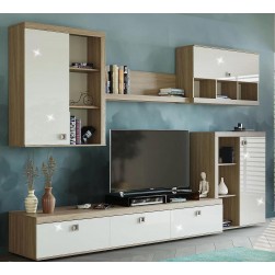 Холна секция Domino L345, SANI, Дясна, дъб хавана и кашмир супер гланц
