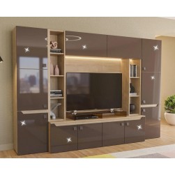 Холна секция Smart L290, SANI,  Дъб небраска с трюфел супер гланц