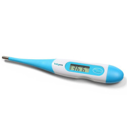 Електронен термометър BabyOno, С гъвкав наклон, От 32°C до 42.9°C, Бял/Син,...
