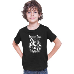 Детска тениска Japan Anime Manga Tralala Attack on Titan Shingeki, Черен, 9...