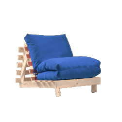 Фотьойл, Fubsy Wood, Bombay Blue Denim - разтегателен шезлонг, дърво, текст...