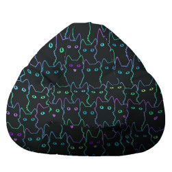 Пуф круша 520л., Nirvana Gigant - Cute Cat, Водоустойчив, Перящ се калъф, П...