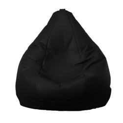 Пуф круша за деца 4-14 г., 160л., Nirvana Light - Black, Еко кожа, Пълнеж о...