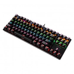 Клавиатура STELS K550, Геймърска, Механична, USB, RGB, 87 клавиша, Черен