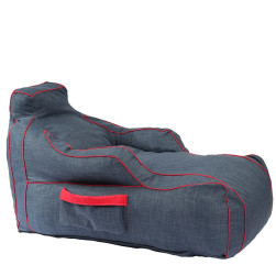 Пуф фотьойл Pufrelax Player, Blue Denim, 700l., Пълнеж с микс от мемори пян...