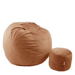 Комплект, Барбарон с табуретка за крака 700л., King Size, Creamsicle, Перящ...