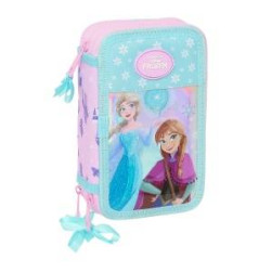 Троен несесер за моливи Frozen Cool days Виолетов Небесно синьо 12,5 x 19,5...