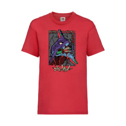 Детска Тениска Anime Manga Tralala Neon Genesis Evangelion Eva Unit 02, Чер...
