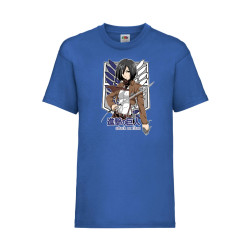 Детска Тениска Anime Manga Tralala Attack on Titan Mikasa Ackerman 01, Син,...