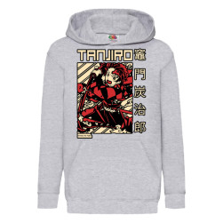 Детски суитшърт Tralala Demon Slayer Tanjiro Kamado 02, Сив, 12-13 г. (152-...