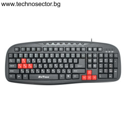 Мултимедийна клавиатура DeTech DE6089, USB, Кирилизирана, Черен - Техносект...