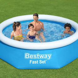 Кръгъл надуваем басейн, Bestway, Fast Set , 244 x 66 см
