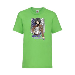 Детска Тениска Anime Manga Tralala Attack on Titan Mikasa Ackerman 01, Зеле...