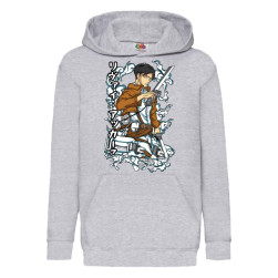 Детски Суитшърт Anime Manga Tralala Attack on Titan Levi Ackerman 03, Сив, ...
