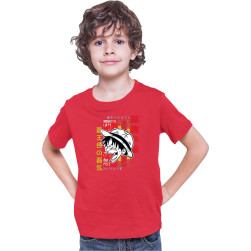 Детска тениска Japan Anime Manga Tralala One Piece Luffy 05, Червен, 5-6 г....