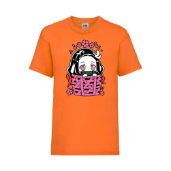 Детска Тениска Anime Manga Tralala Demon Slayer Nezuko Kamado 06, Оранжев, ...