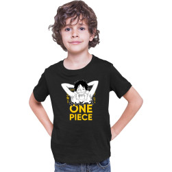 Детска тениска Japan Anime Manga Tralala One Piece Luffy 03, Черен, 3-4 г. ...