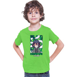 Детска тениска Japan Anime Manga Tralala Demon Slayer Obanai Iguro, Лайм, 3...