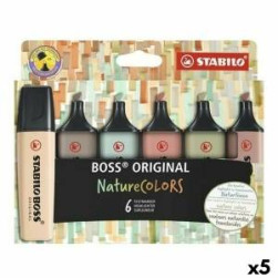 Комплект Флуоресцентни Маркери Stabilo Boss Nature Colors Многоцветен (5 бр...